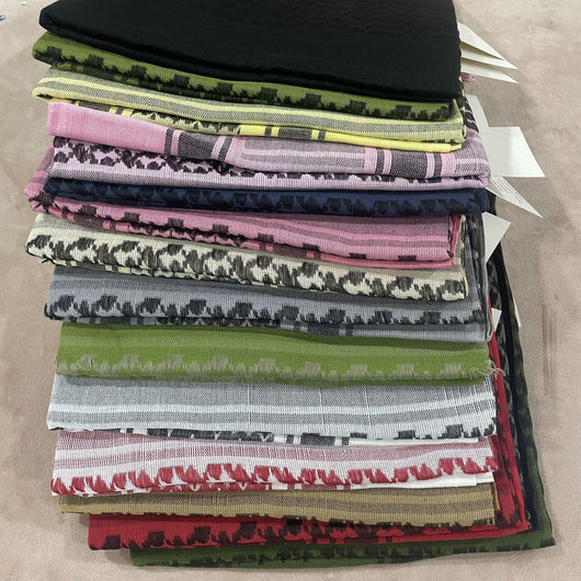 Black and grey patterned shemagh scarf made of 100% cotton, featuring geometric designs and tassels. - Image 19
