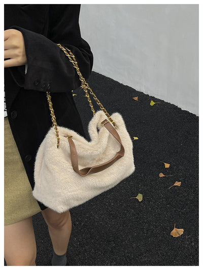 Bolsa de Hombro Grande con Pelaje para Mujer - Bolso Mensajero de Capacidad Amplia - Image 18