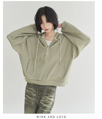 Sudadera Cropped Suelta con Ajuste en Dobladillo para Mujer - Image 17