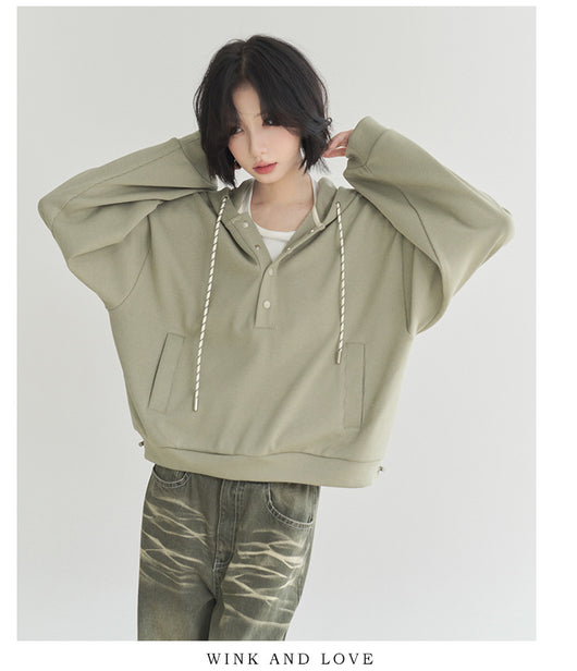 Sudadera Cropped Suelta con Ajuste en Dobladillo para Mujer - Image 17
