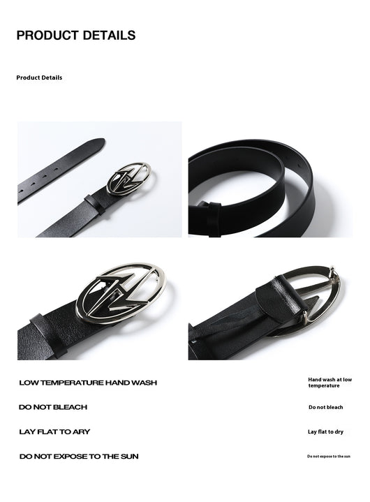 Cinturón de Cuero Doble Capa con Hebilla Metal Artesanal - Image 11