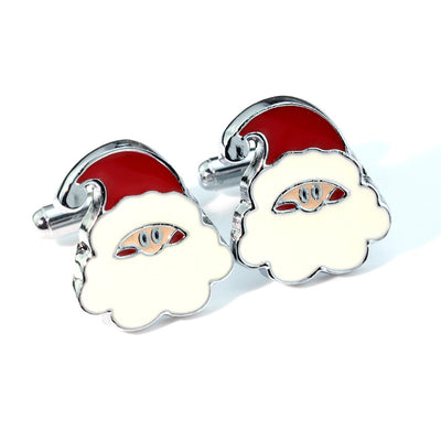 Gemelos Navideños Esmaltados con Papá Noel para Camisa Francesa - Image 5