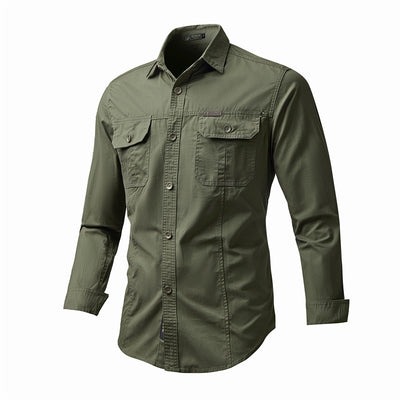 Camisa de Trabajo Otoñal para Hombre Talla Grande - Image 14