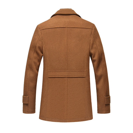 Abrigo de Lana para Hombre Invierno Slim Fit Cuello Desmontable - Image 9