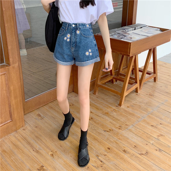 Shorts Baggy de Mezclilla Daisy con Pierna Ancha