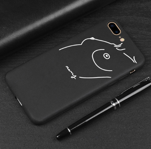 Funda Protectora Abstracta Lover Face TPU Mate Negro - Image 9