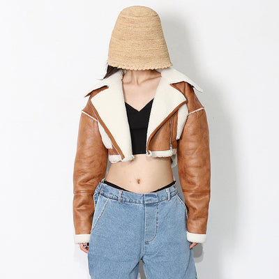 Chaqueta de Cuero con Forro de Velvet para Cordero - Abrigo Grueso y Cálido - Image 7