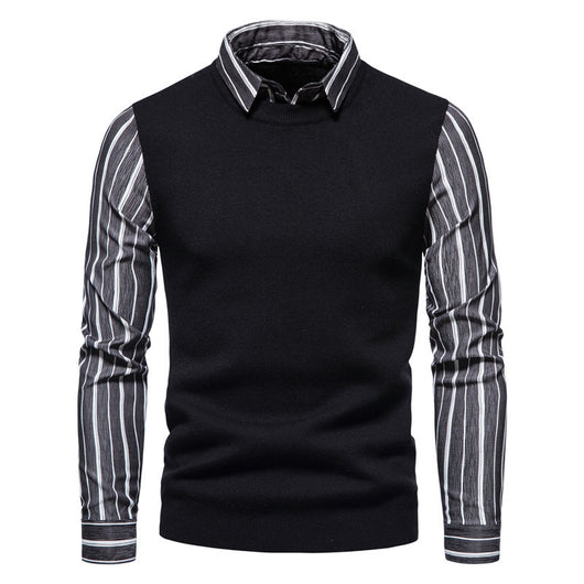 Suéter Tipo Camisa con Solapa - Abrigo Tejido Doble Textura para Hombre Otoño Invierno - Image 12