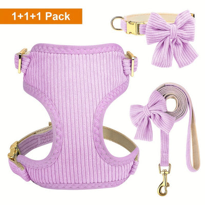 Arnés Chaleco para Mascotas en Colores Sólidos con Moño - Image 8