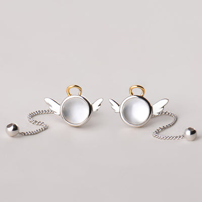 Aretes de Plata Esterlina Personalizados Angelito para Mujer - Image 6