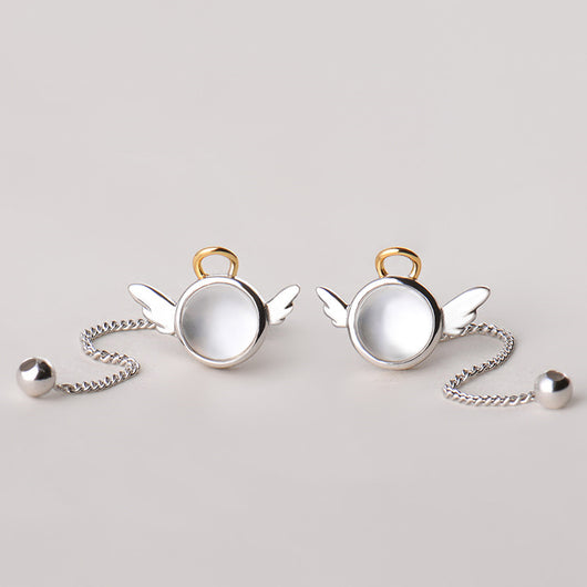 Aretes de Plata Esterlina Personalizados Angelito para Mujer - Image 6
