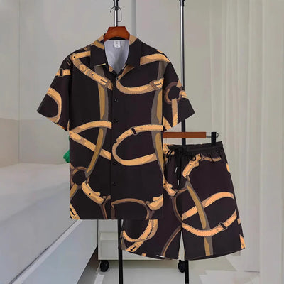 Camisa Casual de Manga Corta con Estampado Salvaje para Hombre - Image 3