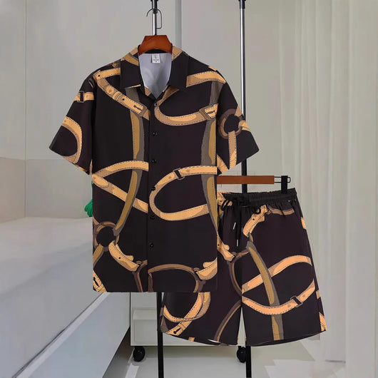 Camisa Casual de Manga Corta con Estampado Salvaje para Hombre - Image 3