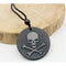 Shungite Carved Round Pendant Creative Power Stone Skull