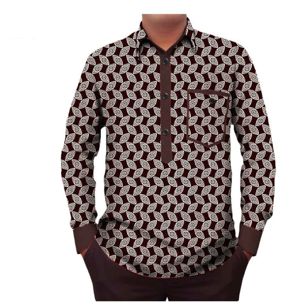 Playera de Algodón con Estampado Batik para Hombre