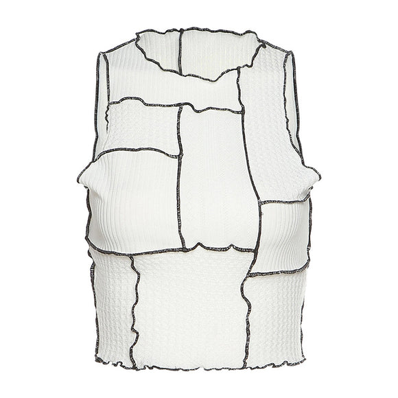 Chaleco Ajustado Cuello Redondo con Escote Ombligo Casual