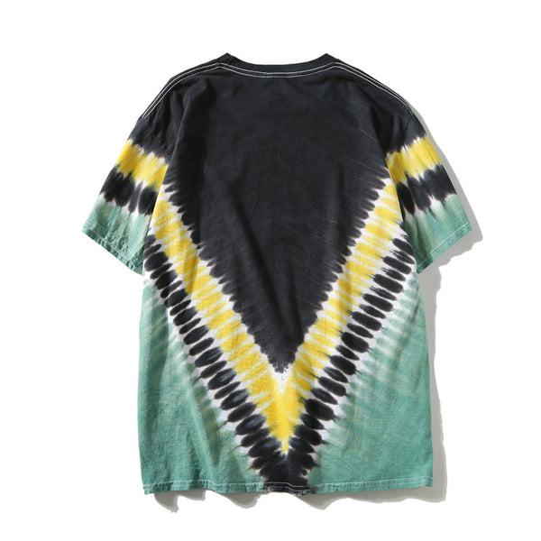 Playera Tie-Dye Holgada de Manga Corta Estilo Hippie