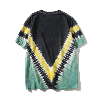 Playera Tie-Dye Holgada de Manga Corta Estilo Hippie - Image 2