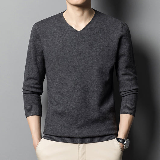 Suéter Tejido Cuello V para Hombre - Prenda Base Otoño Ejecutiva - Image 7