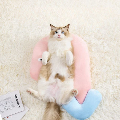 Almohada de Soporte Cervical Forma de Ojo de Gato para Mascotas - Cama Cómoda para Perros y Gatos - Image 4