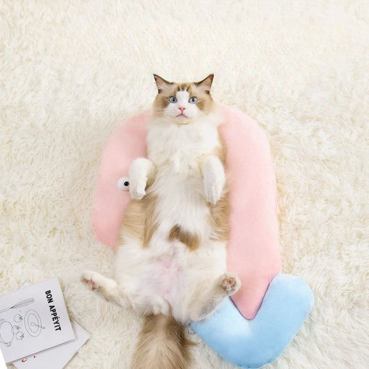 Almohada de Soporte Cervical Forma de Ojo de Gato para Mascotas - Cama Cómoda para Perros y Gatos - Image 4