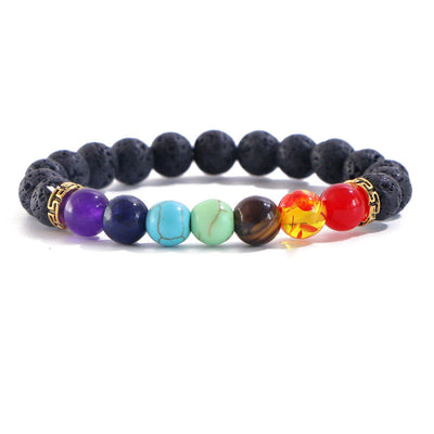 Pulsera de Chakras con Piedra Volcánica Natural para Aromaterapia y Energía Yoga - Image 3