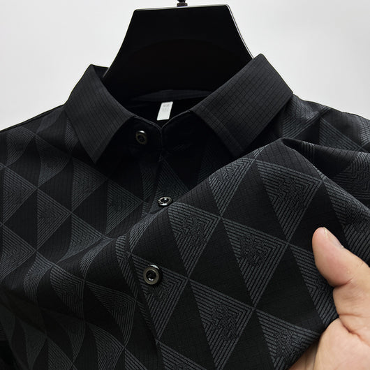 Camisa Manga Larga Ice Silk Slim Fit para Hombre