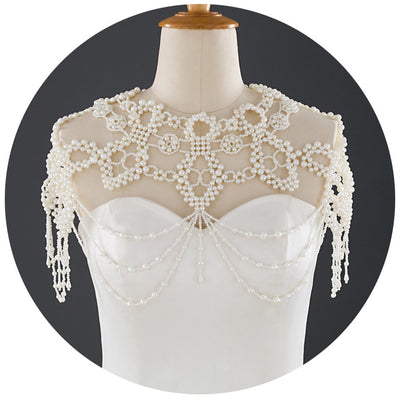 Chal Cheongsam Perlas Tejido a Mano - Accesorio Nupcial Elegante - Image 7
