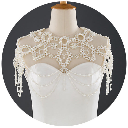 Chal Cheongsam Perlas Tejido a Mano - Accesorio Nupcial Elegante - Image 7