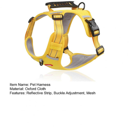 Orange no-pull dog harness with reflective strips, adjustable buckles, and a top handle for training and outdoor use. - Image 21