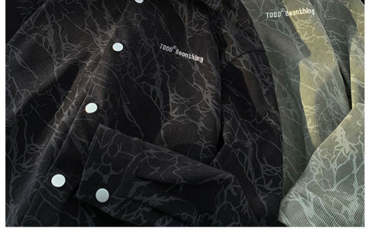 Camisa de Pana Bordada Estilo Retro Americano Premium para Hombre - Image 11