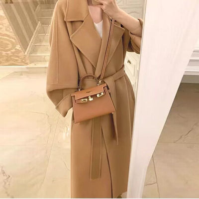 Abrigo Socialite de Moda Otoño-Invierno Largo hasta la Rodilla - Image 4