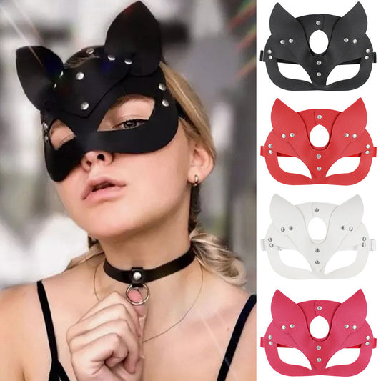 Máscara de Zorro de Cuero PU Personalizable - Diseño Europeo y Estadounidense