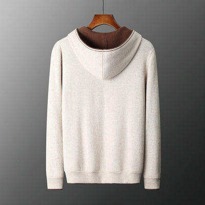 Cardigan Cashmere con Capucha y Cierre de Doble Cara para Hombre - Image 4