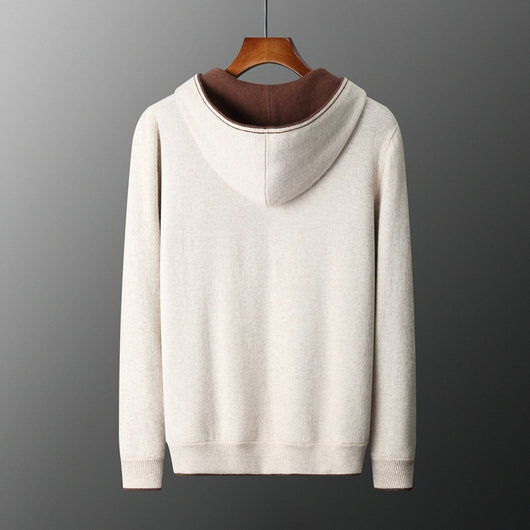 Cardigan Cashmere con Capucha y Cierre de Doble Cara para Hombre - Image 4