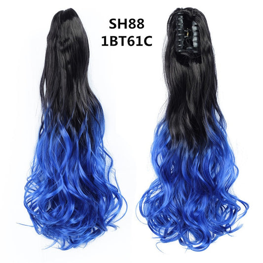 Clip Extensión de Cabello Rizado Multicolor con Cola de Caballo - Image 3