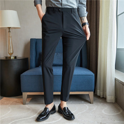 Pantalones de Negocios Casuales Hombre - Tela Nylon Ice Silk Elástica - Image 6