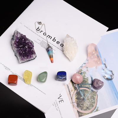 Caja de Regalo Piedras Naturales Cristal Amatista - 7 Gemas de Colores - Image 4
