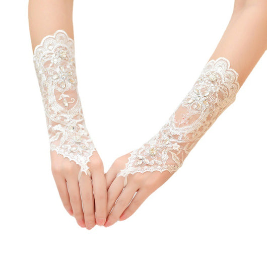 Guantes Largos Sin Dedos para Novia - Diseño Elegante con Correas - Image 12