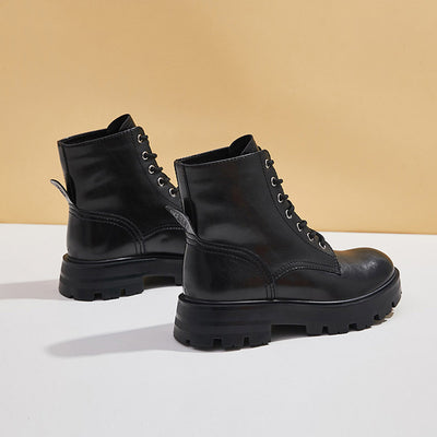 Botas Martin Plataforma Cuero Estilo Británico para Mujer - Image 10