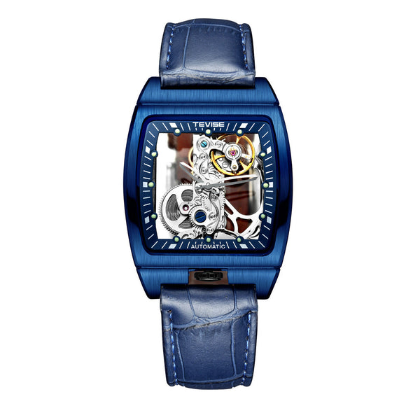 Reloj Mecánico Automático de Cuero para Hombre con Movimiento de Larga Duración