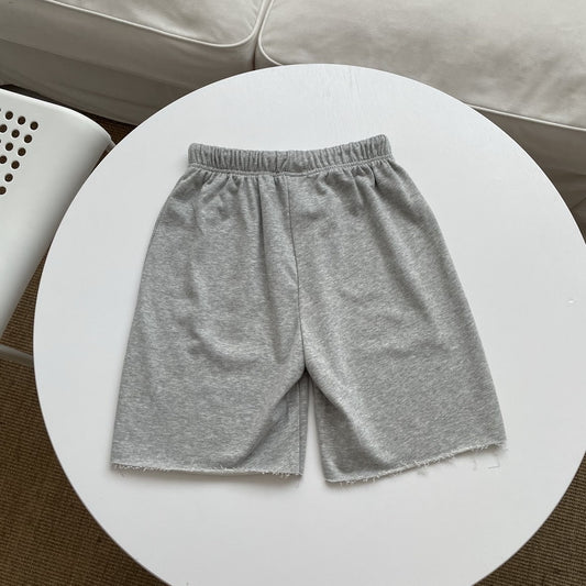 Shorts Holgados de Lino Vintage Gris Verdoso con Bordado de Letras - Image 2