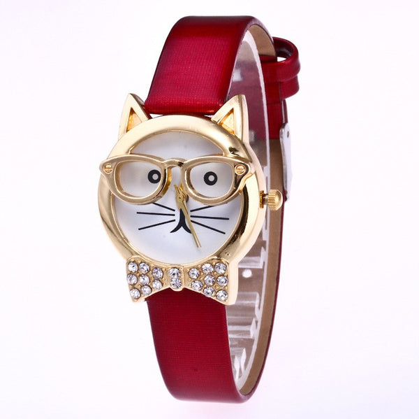 Reloj Infantil con Luz LED y Diseño de Gato Mecánico