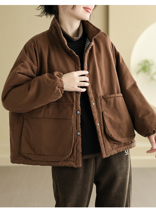Abrigo Acolchado Talla Grande para Mujer con Bolsillos - Calidez y Comodidad - Image 14