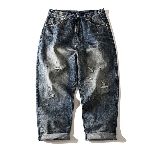 Jeans Cropped Sueltos Casuales de Tendencia