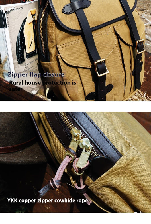 Mochila Retro Americana de Lona Encerada Premium - Image 12