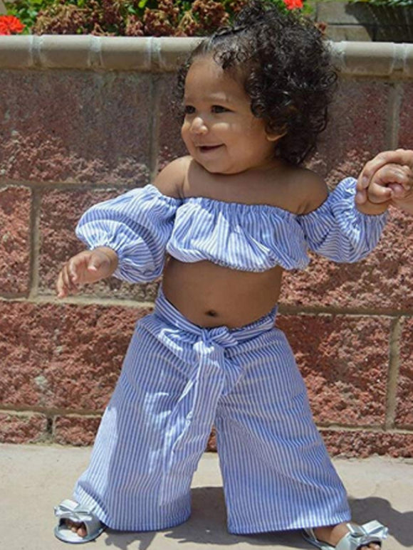 Kids' Striped Tube Top and Short Sleeve Set