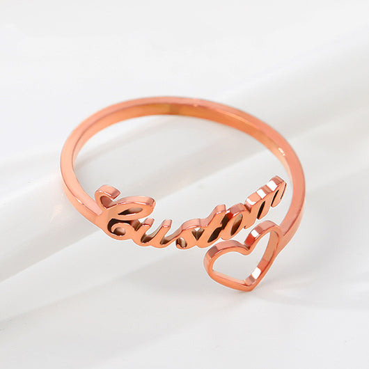 Anillo Personalizado de Acero Titanio con Letras en Acero Inoxidable - Image 10