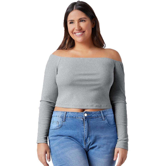 Blusa Elegante Fuera del Hombro Ajustada de Manga Larga para Otoño e Invierno - Image 5