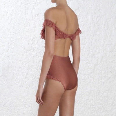 Traje de Baño Enterizo con Cuello de Encaje - Image 3